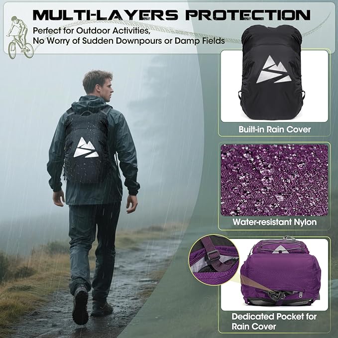 Hydration Backpack with Water Bladder, 18L Lightweight Hiking Backpack for Women&Men Small Insulated Hydration Water Pack for Hiking, Running, Cycling, Biking