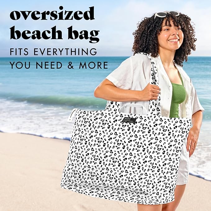 Fit & Fresh Large Beach Bag for Women - Extra Large Travel Tote With Pockets