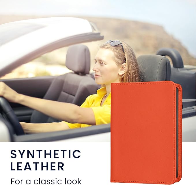 kwmobile Registration and Insurance Holder - Car Document Holder for Vehicle Documents and Cards - PU Leather - Black