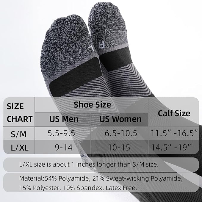 Medical Compression Socks 20-30 mmHg for Men Women (3 Pairs) - Best Support for All Day Wear, Pain Relief, Circulation