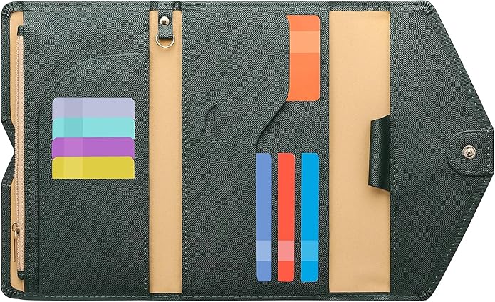 Vintage Style Genuine Leather Unisex RFID Blocking Passport Holder Travel Organizer