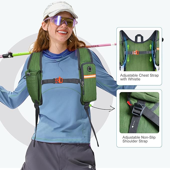 FIORETTO 10L Lightweight Packable Hiking Backpack Small Foldable Daypack for Women Men Compact Travel Backpack for Camping & Outdoor, Green