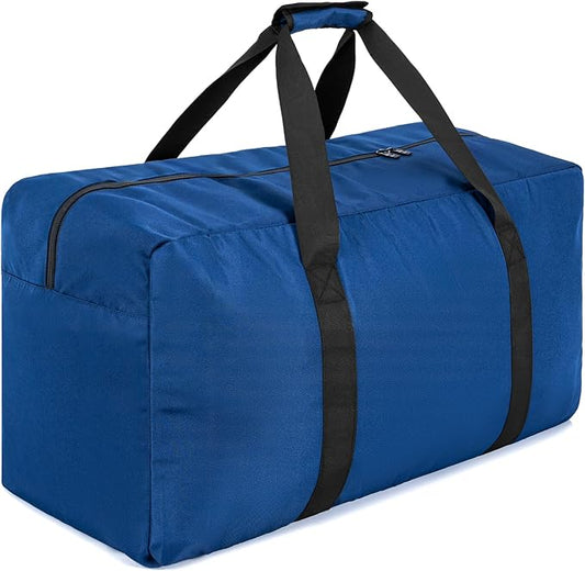 Large Travel Duffle Bag, 102L Gear Bag for Men and Women, Storage Bag Ideal for Overnight Camping and Weekend Getaways, Dark Blue