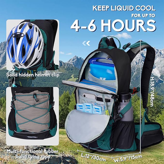 Hydration Backpack 3L Water Bladder, Hiking Water Backpack with Rain Cover, Insulation Hydration Daypack Rucksack for Cycling