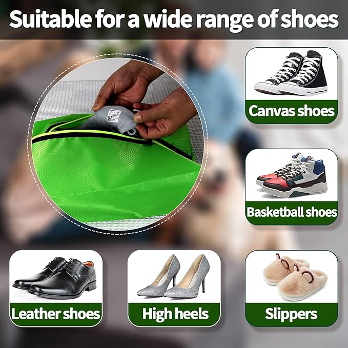 Shoe Bags for Travel - Set of 3 Pack Large Capacity Oxford Fabric Shoe Bags, Multi-Functional Dust-Proof and Waterproof Men & Women Travel Shoe Bag(Emerald Green)