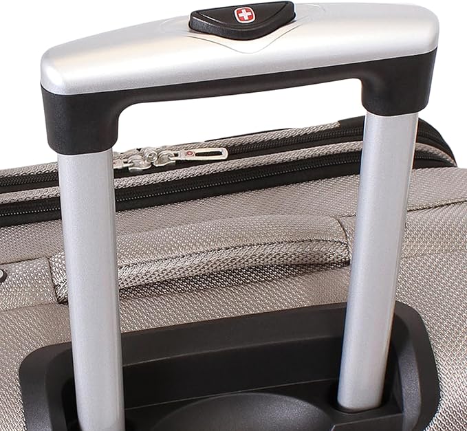 SwissGear Sion Softside Expandable Luggage, Pewter, Checked-Medium 25-Inch