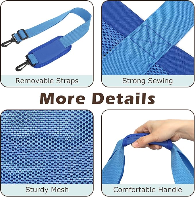 Mesh Beach Bag, Large Beach Tote with Zipper Pocket for Family Pool Bag for Toys & Vacation Essentials