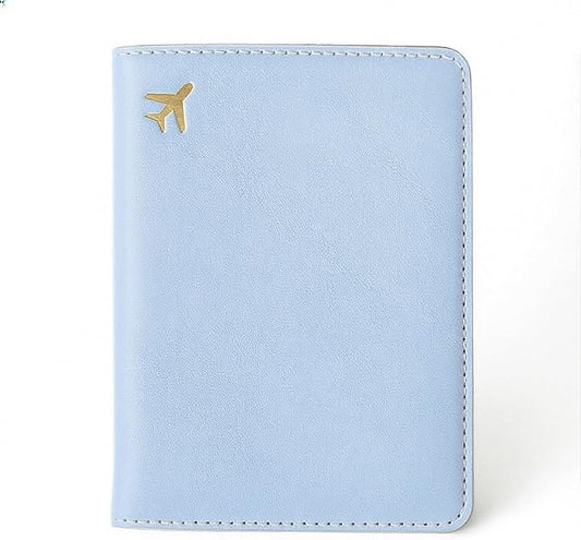 PU Leather Passport Holder Covers Case, Waterproof Rfid Blocking Travel Wallet Passport Holder(Sky Blue)