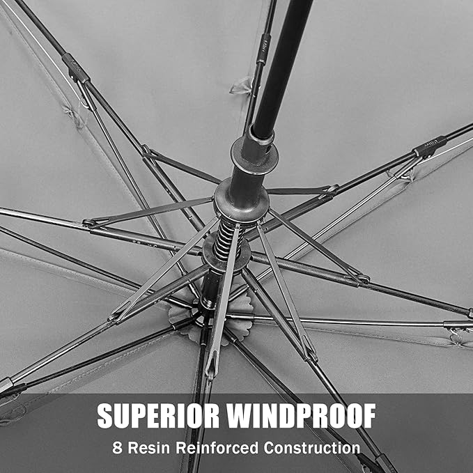 G4Free 62 Inch Portable Golf Umbrella Large Oversize Double Canopy Vented Windproof Waterproof Auto Open Folding Umbrellas(Gray)