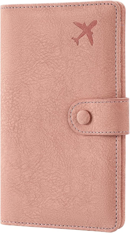 RFID Blocking Passport Wallet Cover Case Travel Document Organizer for Women and Men,Travel Wallet for Credit Card