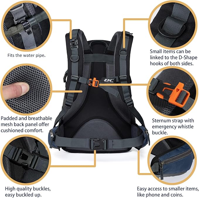 Diamond Candy Waterproof Hiking Backpack for Men and Women, Lightweight Day Pack for Travel Camping