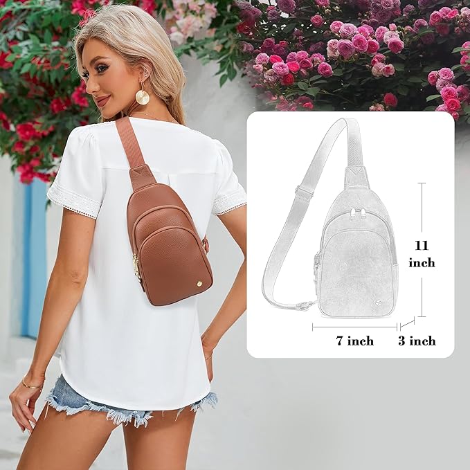 INICAT Crossbody Sling Bags Fanny Packs Valentine's Day Gifts Vegan Leather Travel Vacation Essentials Purses Women