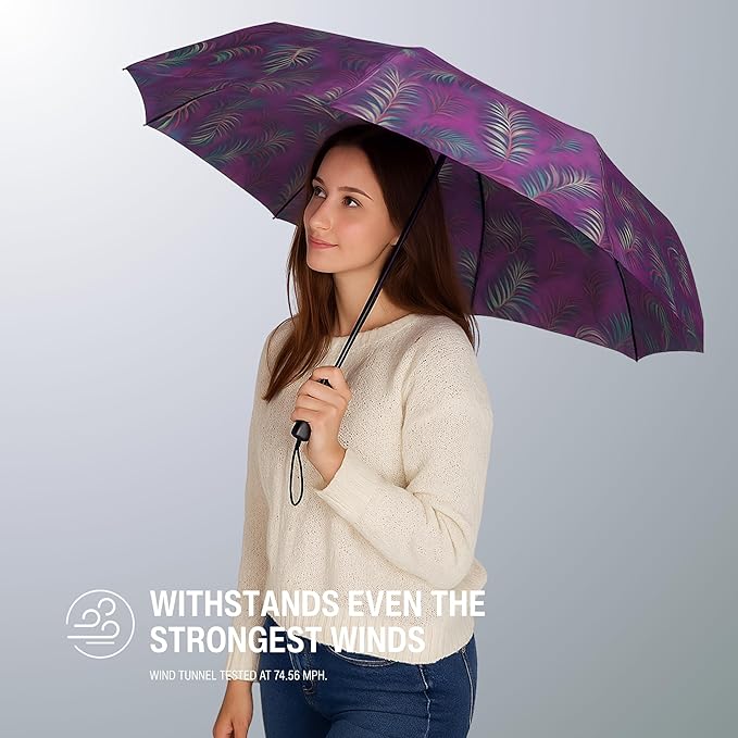 Knirps T.200 Duomatic Compact Rain Umbrella in Jamaica – Wind Tunnel Tested to 93 mph, Aluminum Steel Fiberglass Frame, 38in Canopy, OEKO-TEX, High-Performance Automatic Travel Umbrellas