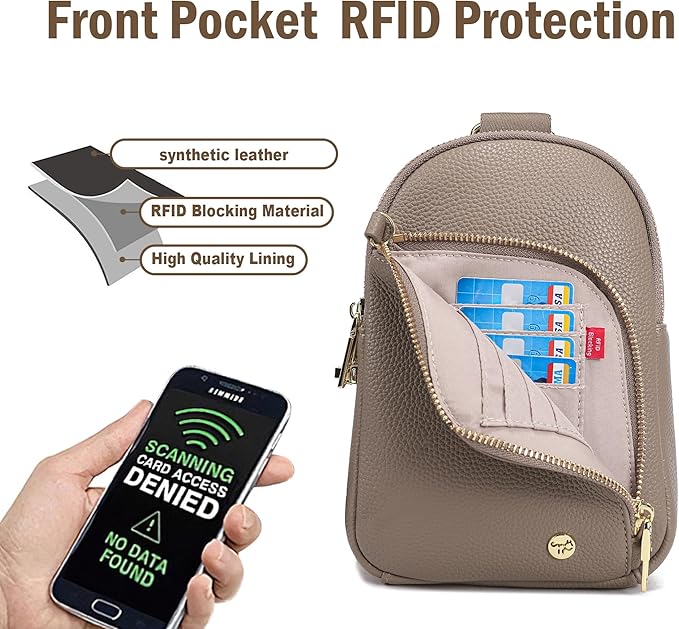 INICAT RFID Blocking Sling Bag Anti Theft Crossbody Bags Women Valentine's Day Gifts Travel Purses Vegan Leather