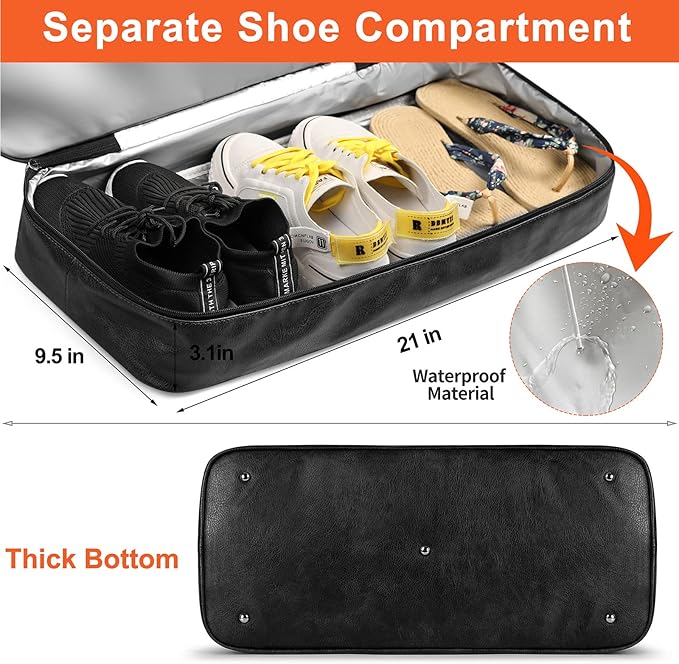 IBFUN Weekender Bags for Women, 21" Weekender Travel Bag, Travel Duffle Bag with Shoe Compartment Carry on Overnight Duffel Bag for Weekend Travel Business Trip, 3PCS