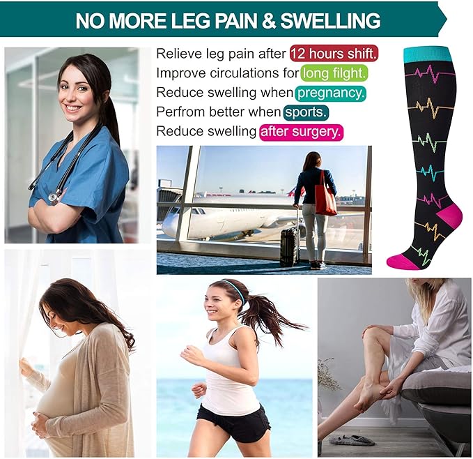 LEVSOX Compression Socks Women and Men, 20-30mmHg, Best for Nurses, Travel, Pregnancy