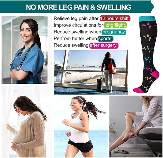 LEVSOX Compression Socks Women and Men, 20-30mmHg, Best for Nurses, Travel, Pregnancy