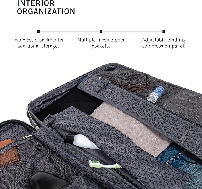 Kenneth Cole REACTION Madison Square Lightweight Hardside Chevron Expandable Spinner Luggage, Emerald, 20-Inch Carry On