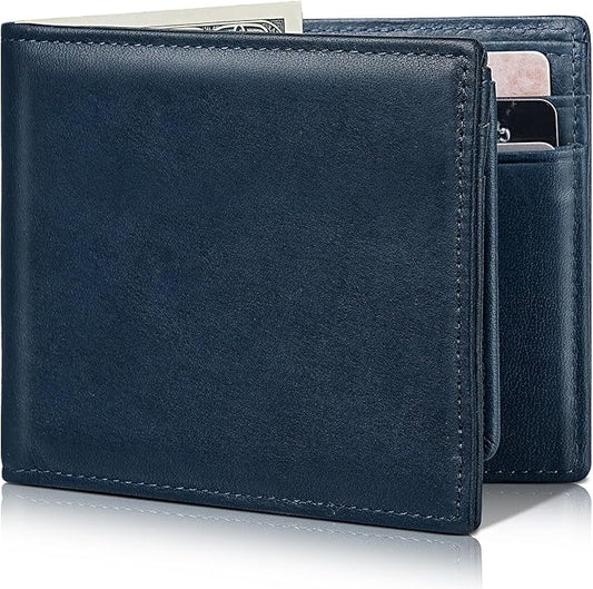 Artpaxy Mens Wallet Bifold Genuine Leather RFID Blocking Wallet for Men with 2 ID Windows 12 Card Holders 2 cash pockets 1 Gift Box
