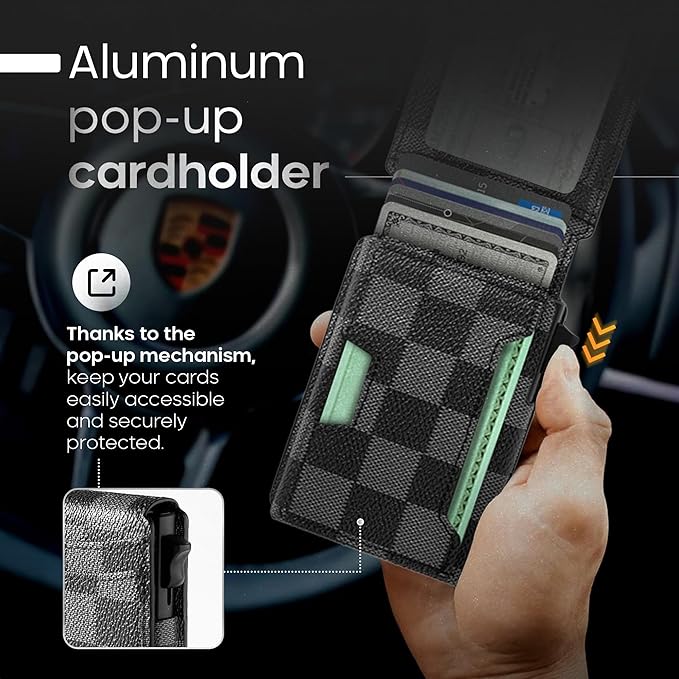 Smart Wallet With Tracker, RFID Blocking, Money Clip For Men, Works with Apple Find My (iOS Only), No Need for AirTag, Minimalist Wallet, All-in-One Model, Gift For Men.