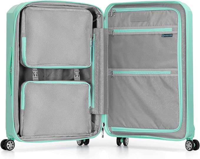 Traveler's Choice Pagosa Indestructible Hardshell Expandable Spinner Luggage, Mint, 26-Inch Medium