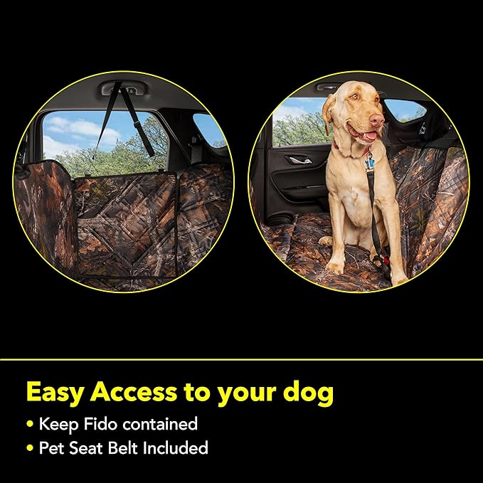 Meadowlark Premium Hammock Dog Car Seat Cover Back Seat, Pet Cover Car Seat Protector, Non-Slip, Dog Stuff, Anti Shock, Water Repellant, Pet Car Seat Cover for Dogs w/Seat Belt & 2 Headrest Covers