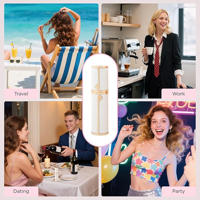 Travel Perfume Bottle Refillable, Sparkle Perfume Atomizer Leak-Proof Portable 5ML Mini Empty Atomizer Sprayer Bottle for Traveling and Outgoing (White - Leather style, 5ML)