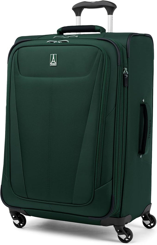 Travelpro Maxlite 5 Softside Expandable Checked Luggage with Spinner Wheels, Lightweight, 25-Inch — Forest Green