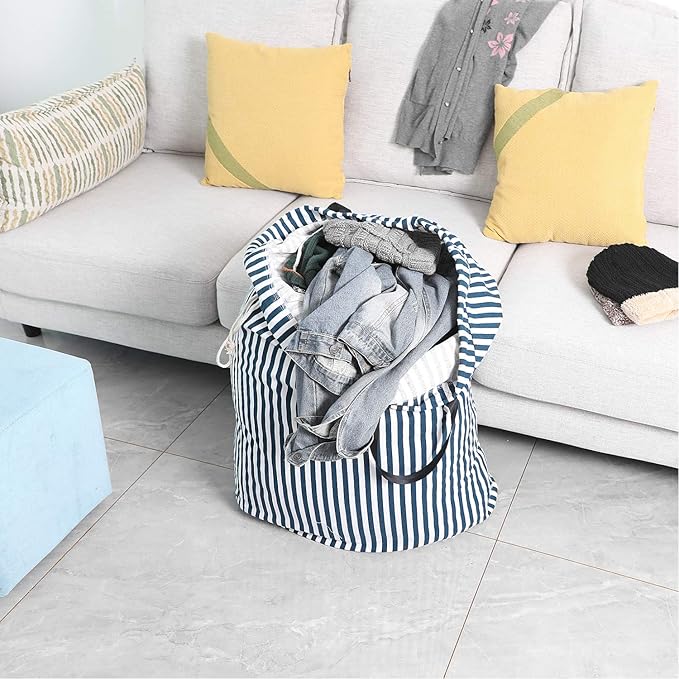 SWISSELITE Laundry Bag with Handle and Drawstring, Large Heavy Duty Laundry Bag, 28 x 40 Inches Travel Dirty Clothes Bag for Laundromat and Household