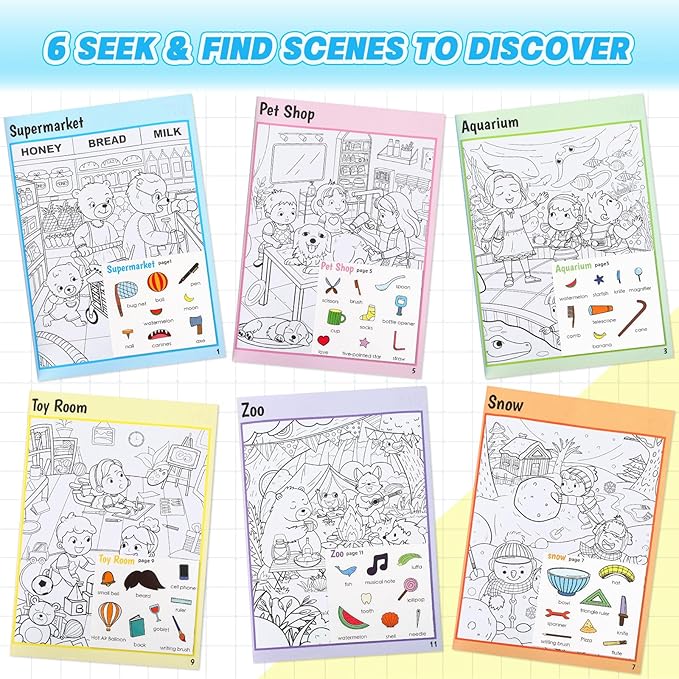 Seek and Find Sticker Fun for Little Ones – Hidden Object Activity Book with Cute Animal Camping Theme, Learning and Fine Motor Skill Games