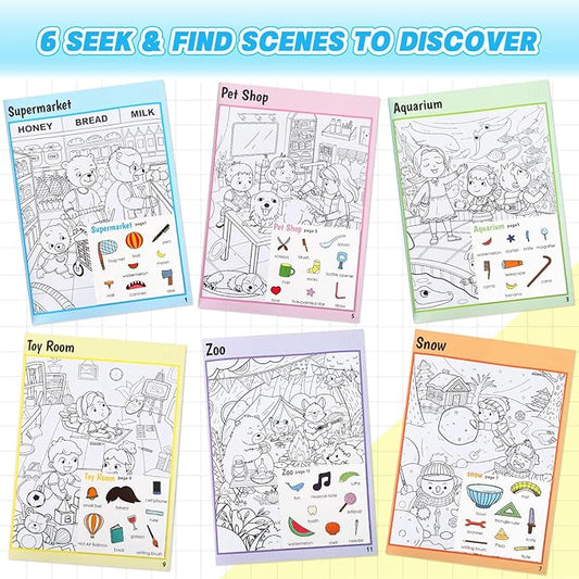 Seek and Find Sticker Fun for Little Ones – Hidden Object Activity Book with Cute Animal Camping Theme, Learning and Fine Motor Skill Games