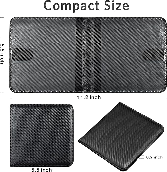 CoBak Car Registration and Insurance Holder - Small and Lightweight Vehicle Glove Box Car Organizer, Auto Truck Comparment Accessories Case for Essential Document, Driver Licens (Carbon Fiber Black)