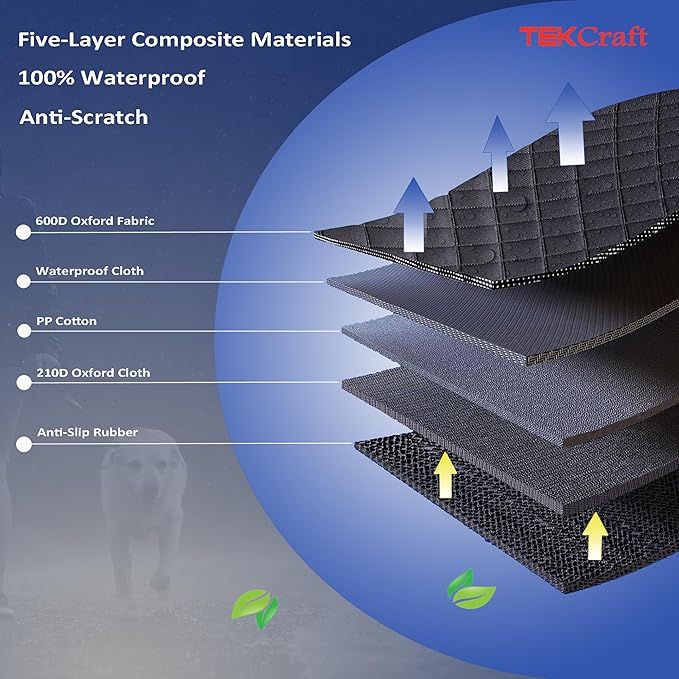 Dog Car Seat Cover Pet Back seat Cover for Dogs Rear Seat Cover Backseat Protector Auto Bench Covers Waterproof Protectors Universal Accessories fit for Cars SUVs Trucks