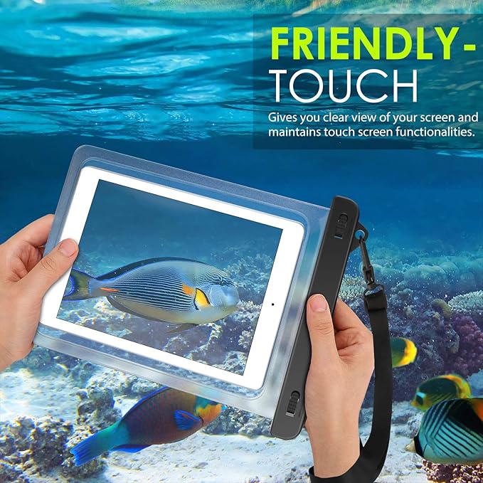 MoKo Waterproof Tablet Case, Tablet Pouch Dry Bag Compatible with iPad 10th, iPad Pro 11 2022, iPad Air 5/4/3/2, iPad 10.2, iPad Pro 10.5/9.7, Samsung Tab S4/S3/S2/Tab A 9.7, Tab E 9.6, Up to 12"