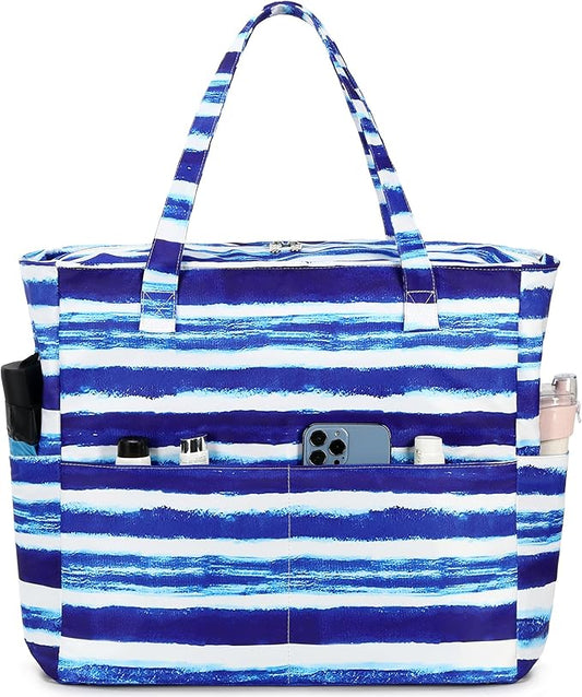 Bluboon Waterproof Beach Tote Pool Bags for Women Ladies Extra Large Carry On Bag With Wet Compartment for Weekender Travel
