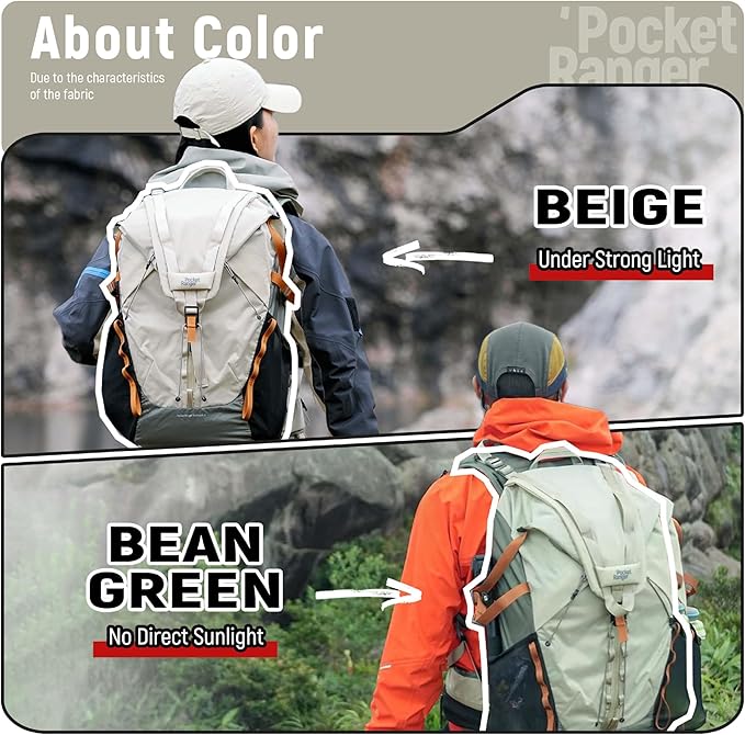 VSGO Pocket Ranger Expandable 25L-33L Photography & Outdoor Backpack – Lightweight Camera Bag for Hiking, Mountaineering, Travel