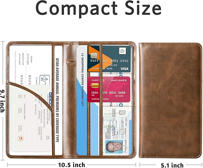 CoBak Car Registration and Insurance Holder - Vehicle Glove Box Car Organizer,Auto Truck Comparment Accessories Case with Magnetic Closure for Driver License,Cards