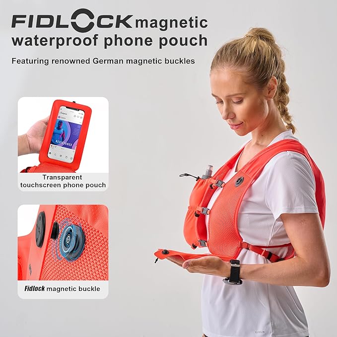 Running Vest with 350 ML TPU Soft Flask, Small Running Water Vest -Adjustable Chest Straps, Lightweight Hydration Vest Pack for Trail Marathon Hiking Cycling for Women Men Mini