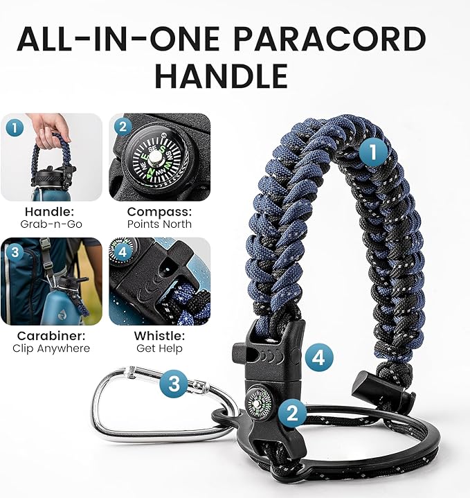 64oz Insulated Water Bottle, Triple Wall Vacuum Stainless Steel Water Bottles - Keeps Cold 48H, Reusable Half Gallon Jug for Gym, Sports, Camping, Hiking,Travel, Starry Sky-Indigo/Black