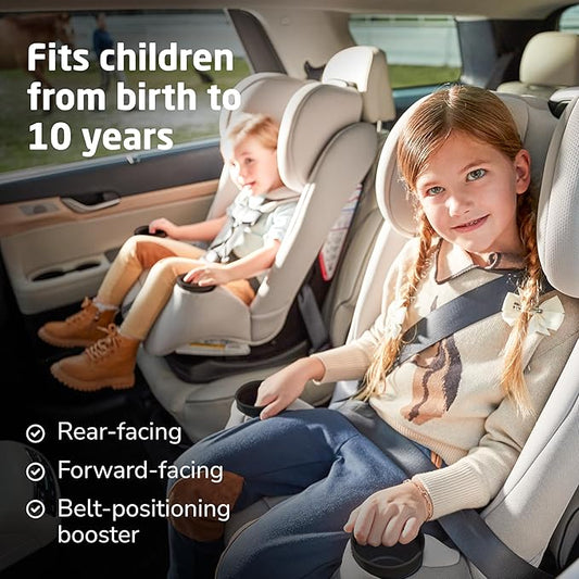 Maxi-Cosi Pria All-in-One Convertible Car Seat, Infant to Toddler Car Seat, Easy-Install Harness, Machine-Washable Cover, 5-100 lbs, Sea Shadow