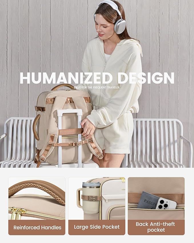 LOVEVOOK 40L Travel Backpack for Women & Men - 17.3 Inch Carry On Backpack & Personal Item Backpack for Airlines, Spacious and Durable Design, with 3 Packing Cubes