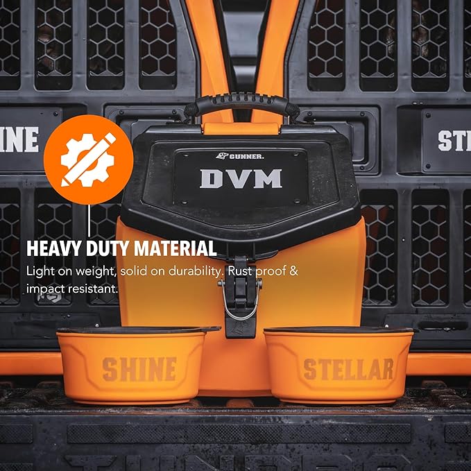 Dog Bowl with Spill-Proof Travel Lid – 7.5" x 3.75", 1.3 lb, 7-Cup Capacity, BPA-Free, Rust-Proof, Shock-Resistant, Stackable, Dishwasher Safe, Leak-Resistant Nesting Lid – Orange