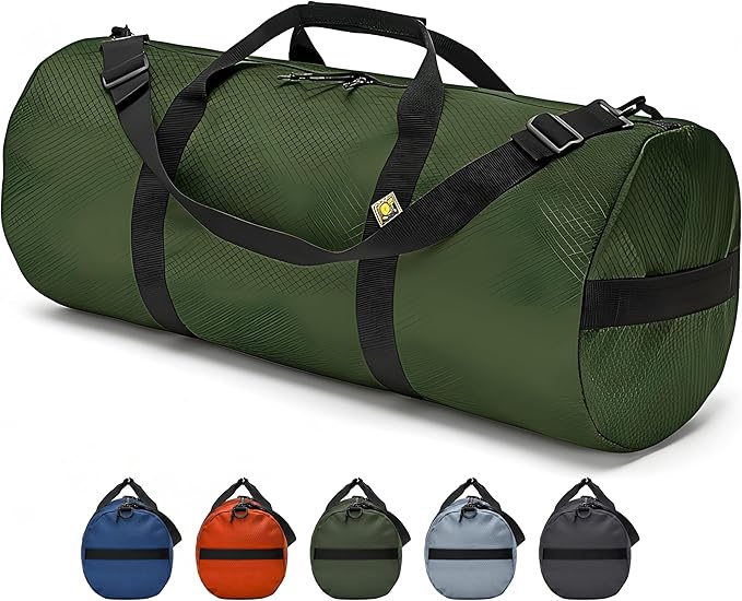 Diamond Ripstop Duffle Bags, Ultra Tough & Tear Resistant, Reinforced Stitching, Weatherproof, Packable Foldable Duffle Bag for Traveling