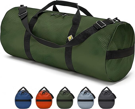 Diamond Ripstop Duffle Bags, Ultra Tough & Tear Resistant, Reinforced Stitching, Weatherproof, Packable Foldable Duffle Bag for Traveling