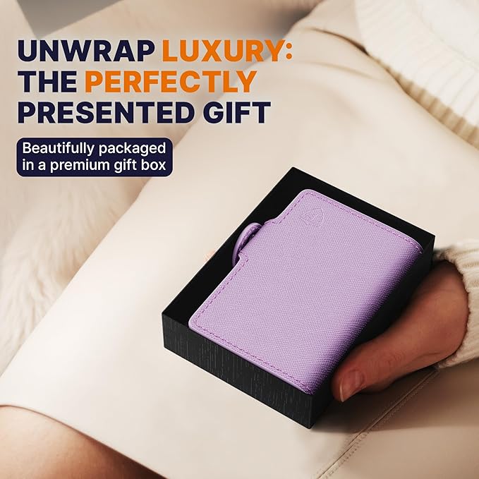 Conceal Plus Small RFID Wallet Women, Slim Compact Travel RFID Blocking Credit Card Holder Womens Wallet, Smart Pop Up RFID Minimalist Card Case, Capacity 6-10 Cards Plus Cash & ID