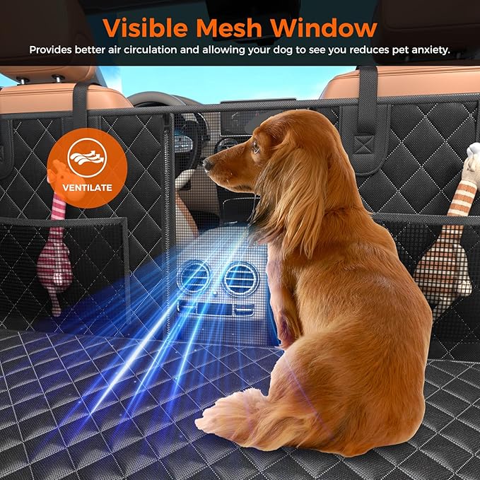Dog Car Seat Cover for Back Seat, Hard Bottom Hold 500lbs Back Seat Extender for Dogs, Waterproof Strudy Thickened Comfortable Back Seat Pet Cover for Dogs, Dog Hammock for Car SUV Small Truck