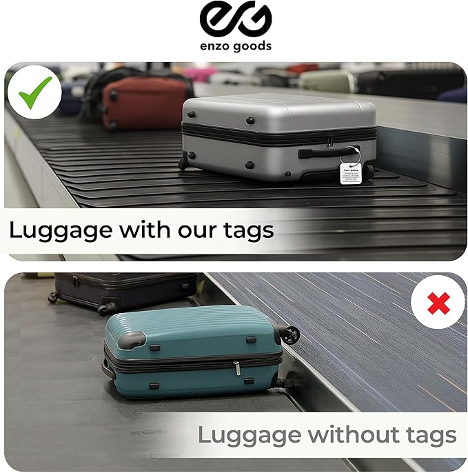 Personalized Luggage Tag | 3 Pack | Custom Luggage Tags for Suitcases | Kids Backpack Tag | 10 Color Options & Choose Font, Font Color