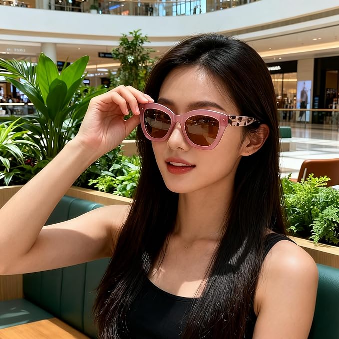 ZENOTTIC Retro Polarized Sunglasses Women - Oversized Cat Eye Trendy Glasses UV Protection - for Beach,Hiking,Party ZS6243