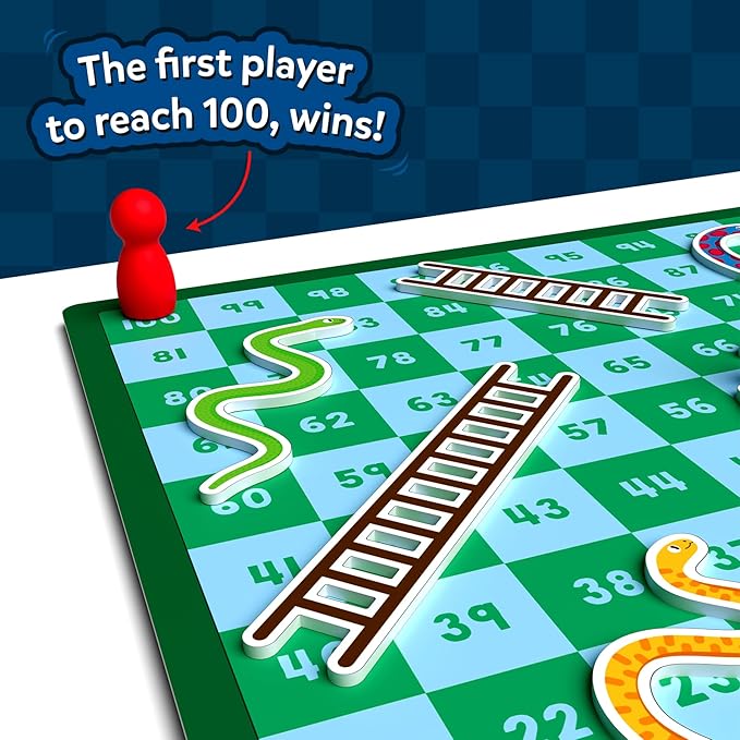 Skillmatics Snakes & Ladders - Magnetic & Customizable Board Game with a Twist, Classic Strategy Game for Family Game Night, Travel Toy & Gift for Boys, Girls, Teens & Adults, 2-5 Players