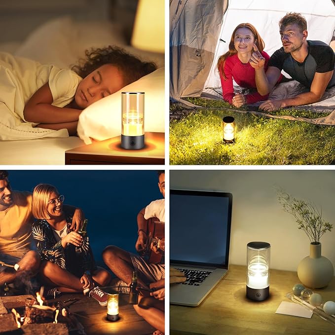 Small Camping Lights,Rechargeable Camping Light,Color Temperature Adjustment Mini Camping Lantern,Portable Camping Lamp with SOS Mode (Dark Grey)